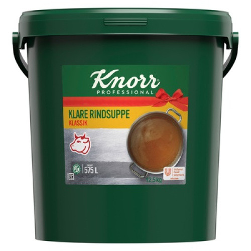 Klare Rindsuppe Klassik mit Suppengrün 12,5kg (erg. 575l) Klare Rindsuppe Klassik mit Suppengrün 12,5kg (erg. 575l)