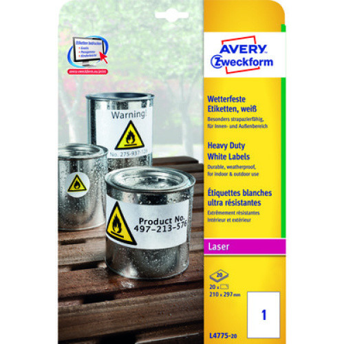 Wetterfeste Etiketten Laser 210x297mm 1St Wetterfeste Etiketten Laser 210x297mm 1St