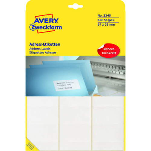 Adress-Etiketten 67x38mm Bogen weiß 1St Adress-Etiketten 67x38mm Bogen weiß 1St