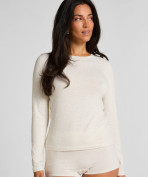 Langarmshirt aus weicher Baumwolle  - Beige Langarmshirt aus weicher Baumwolle  - Beige