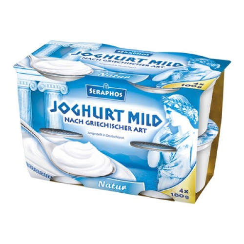 Bauer Seraphos Griechischer-Natur-Joghurt frisch 4x100g Bauer Seraphos Griechischer-Natur-Joghurt frisch 4x100g