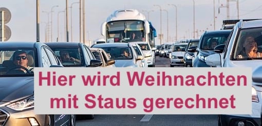 Am 22. und 23. Dezember soll es sich auf NRW-Autobahnen am stärksten knubbeln