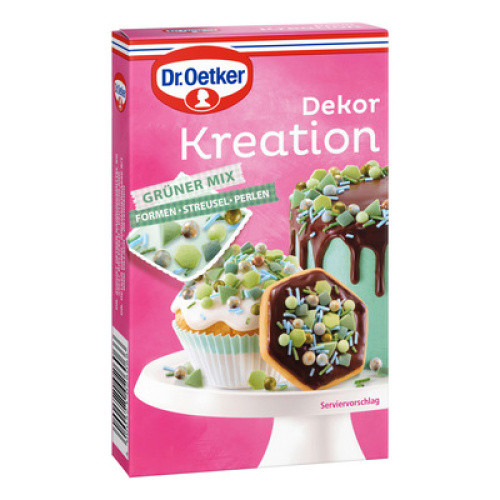 Oetker Dekor Kreation grünefarbe Mix Formen 60g Oetker Dekor Kreation grünefarbe Mix Formen 60g