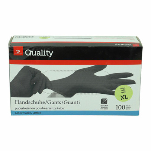 Latex-Handschuhe puderfrei schwarz XL 100 Stück Latex-Handschuhe puderfrei schwarz XL 100 Stück