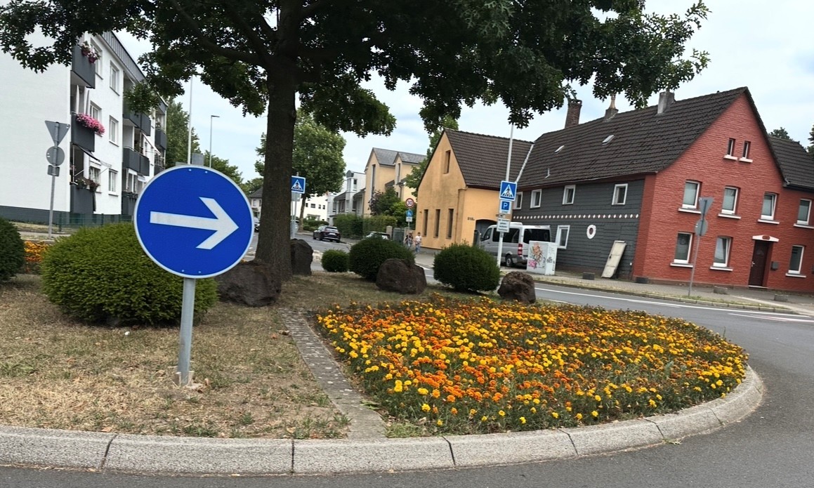 Kreisverkehr-Gerresheimerstrasse-Blumenbeet-anzeiger24
