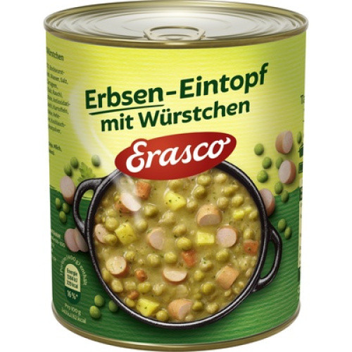 Erasco Erbsen-Eintopf mit Würstchen 800g Erasco Erbsen-Eintopf mit Würstchen 800g
