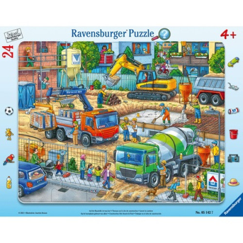 Ravensburger Rahmenpuzzle ´Baustelle´ (24 Teile) mit Suchspiel, ideal ab 4 Jahren. Der Puzzlerahmen Ravensburger Rahmenpuzzle ´Baustelle´ (24 Teile) mit Suchspiel, ideal ab 4 Jahren. Der Puzzlerahmen