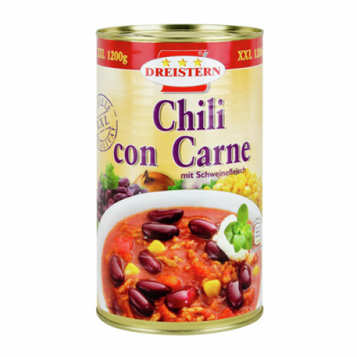 Dreistern Chili con Carne mit Schweinefleisch XXL 1200g Dreistern Chili con Carne mit Schweinefleisch XXL 1200g