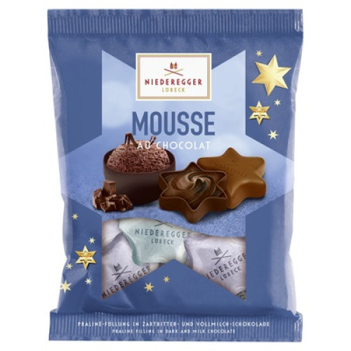Pralinen Sterne Mousse mit Zartbitter- und Vollmilch-Schokolade 87g Pralinen Sterne Mousse mit Zartbitter- und Vollmilch-Schokolade 87g