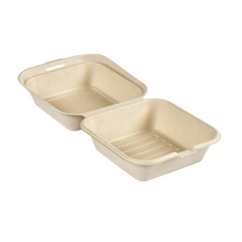 Bagasse Hamburger-Box ungeteilt mit Deckel 50St Bagasse Hamburger-Box ungeteilt mit Deckel 50St