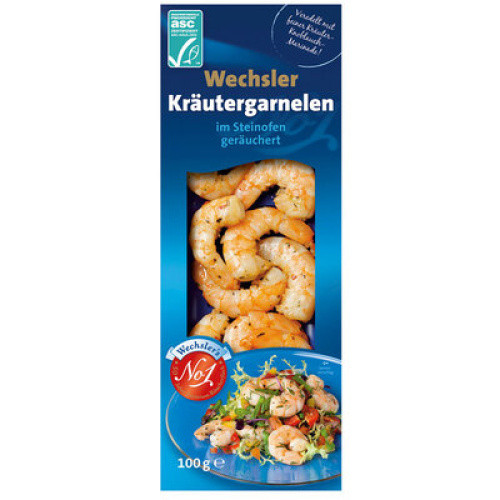 ASC Kräuter-Garnelen mit Knoblauch frisch 100g ASC Kräuter-Garnelen mit Knoblauch frisch 100g
