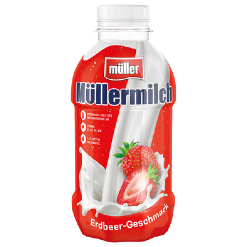Müllermilch Erdbeere 1,5% frisch 400ml Müllermilch Erdbeere 1,5% frisch 400ml