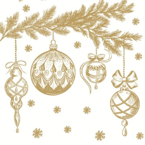Servietten Bauble Symphony 33x33cm, 3lg 20St Servietten Bauble Symphony 33x33cm, 3lg 20St