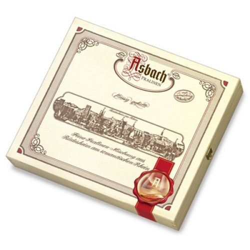 Asbach Pralinen Holz-Geschenkkiste 400g Asbach Pralinen Holz-Geschenkkiste 400g