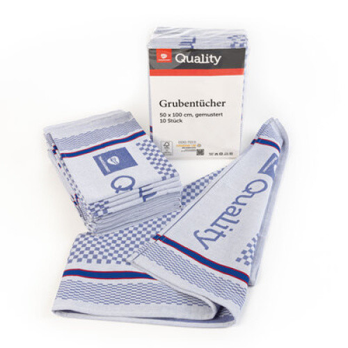 Grubentuch 50x100cm blau/weiß 10St Grubentuch 50x100cm blau/weiß 10St