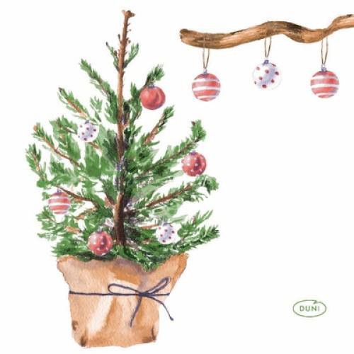 Servietten Tree und Baubles 24x24cm 3lg. 20St Servietten Tree und Baubles 24x24cm 3lg. 20St