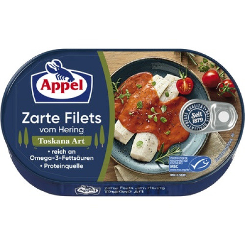 MSC Appel HeringsfiletsToscana Sauce 200g MSC Appel HeringsfiletsToscana Sauce 200g