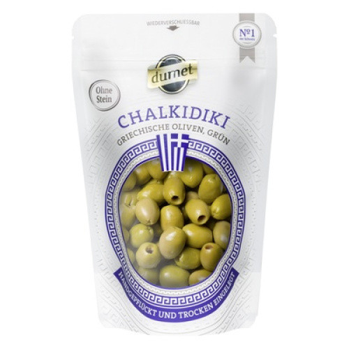 Dumet Chalki grüne Oliven ohne Stein 150g Dumet Chalki grüne Oliven ohne Stein 150g