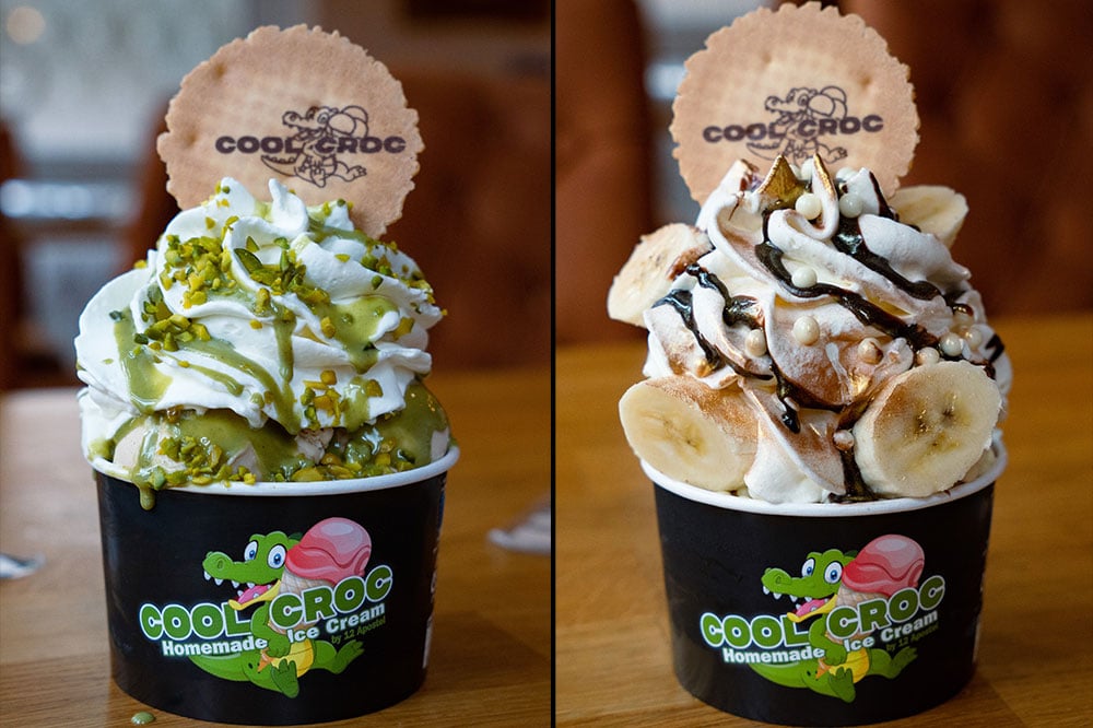 Probieren Sie die leckeren Eisbecher in der Eisdiele CoolCroc in Hilden