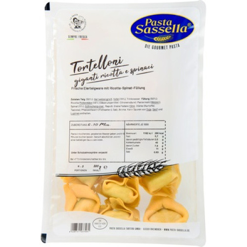 Tortelloni giganti ricotta e spinaci frisch 500g Tortelloni giganti ricotta e spinaci frisch 500g