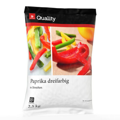 Paprika in Streifen 3-farbig TK 2,5kg Paprika in Streifen 3-farbig TK 2,5kg