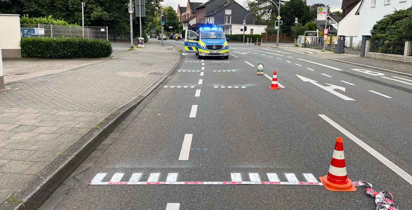 Maßnahme gegen gefährliches Überholen von Radfahrern auf der Gerresheimer Straße