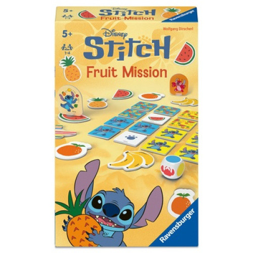 Stitch Fruit Mission, kooperatives Gedächtnisspiel für 2, 4 Kinder ab 5 Jahren. Die Spieler helfen S Stitch Fruit Mission, kooperatives Gedächtnisspiel für 2, 4 Kinder ab 5 Jahren. Die Spieler helfen S