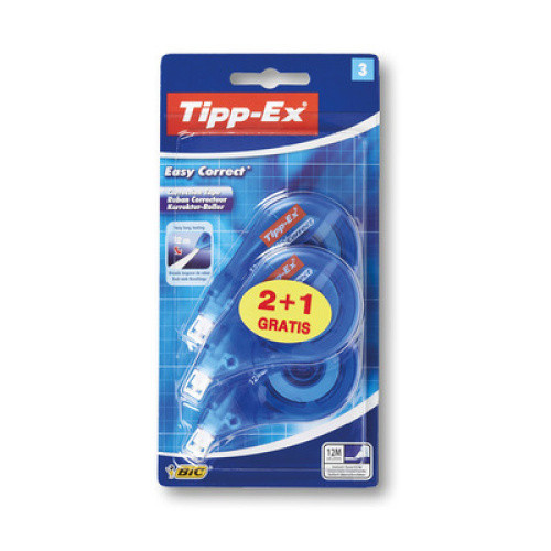 Bic Tipp-Ex Correction Tape 2+1St Bic Tipp-Ex Correction Tape 2+1St