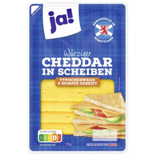 Cheddar Scheiben Rahmstufe frisch 175g Cheddar Scheiben Rahmstufe frisch 175g