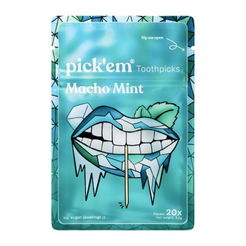 Macho Mint Zahnstocher ohne Zucker 20St Macho Mint Zahnstocher ohne Zucker 20St