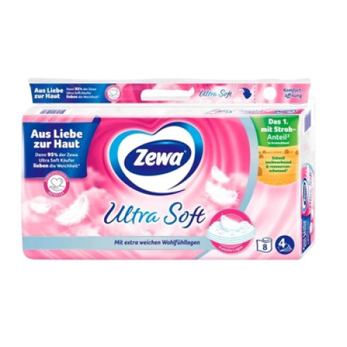 Zewa ultra soft 4-lagig mit Strohanteil 16x150 Blatt Zewa ultra soft 4-lagig mit Strohanteil 16x150 Blatt
