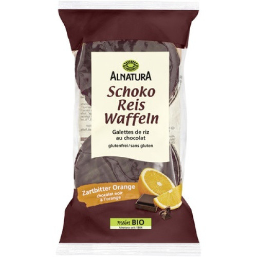 Bio Reiswaffel Zartbitter Orange vegan glutenfrei 100g Bio Reiswaffel Zartbitter Orange vegan glutenfrei 100g