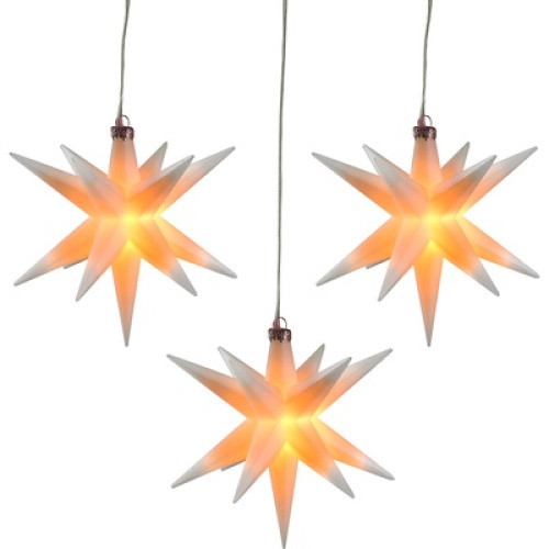 Kunststoffstern-Kette 3Er Weis 1St Kunststoffstern-Kette 3Er Weis 1St