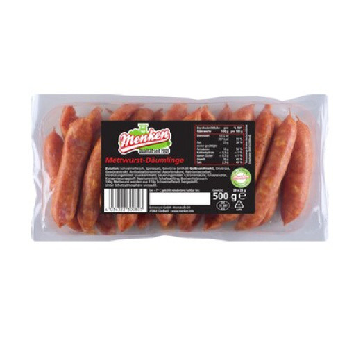 Menken Mettwurst Däumlinge frisch 500g Menken Mettwurst Däumlinge frisch 500g