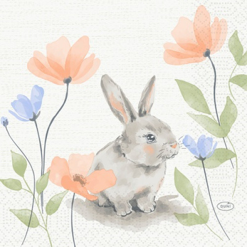 Servietten´Bunny Bloom´ 33x33cm 3lg. 1/4 250St Servietten´Bunny Bloom´ 33x33cm 3lg. 1/4 250St
