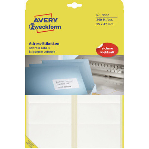Adress-Etiketten 95x47mm Bogen weiß 1St Adress-Etiketten 95x47mm Bogen weiß 1St