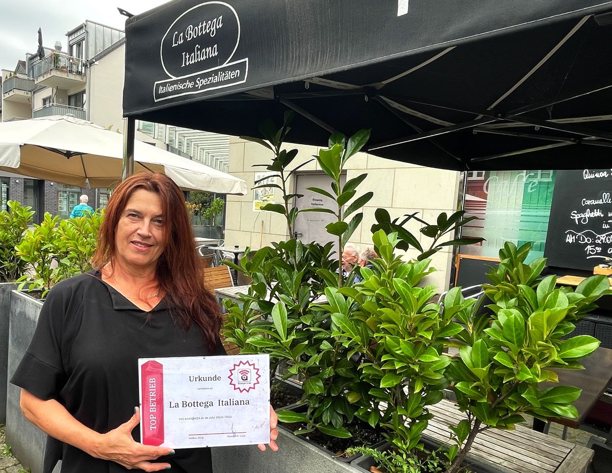 Das Feinkost-Geschäft La Bottega in Leverkusen ist anzeiger24.de Top-Betrieb 2024