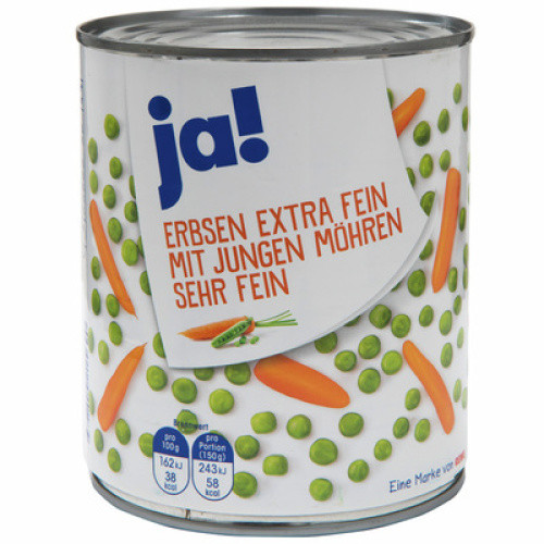 Erbsen extra fein mit Möhren 850ml Erbsen extra fein mit Möhren 850ml