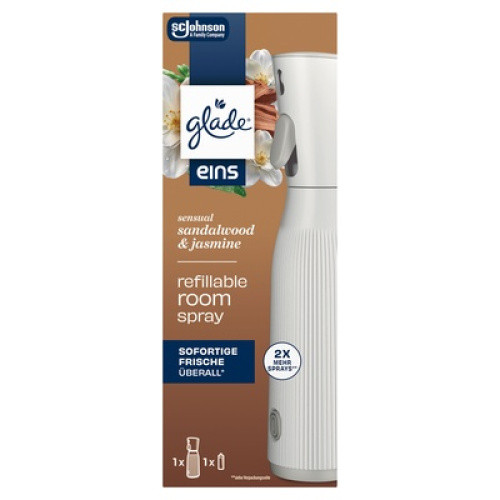 Glade eins refillable room spray Starter Sensual Sandalwood & Jasmine 10ml Glade eins refillable room spray Starter Sensual Sandalwood & Jasmine 10ml