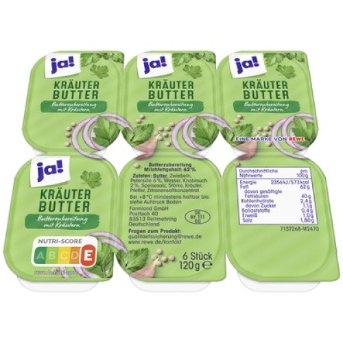 Kräuterbutter Portionen frisch 6x20g Kräuterbutter Portionen frisch 6x20g