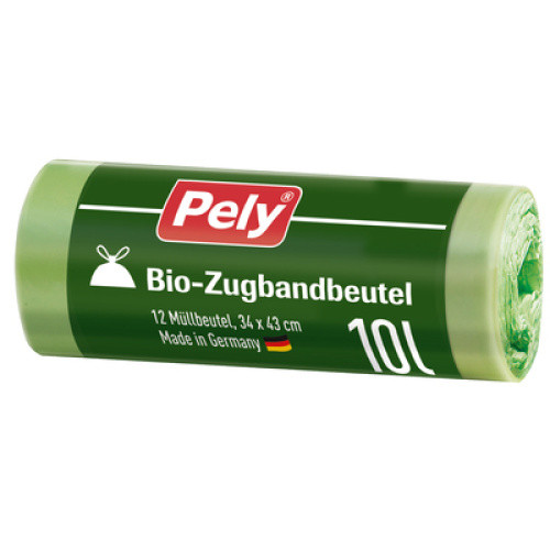 Pely Bio Müllbeutel mit Zugband 10 L 12St Pely Bio Müllbeutel mit Zugband 10 L 12St