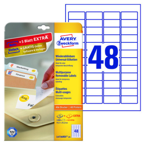 Universal-Etiketten ablösbar 45 7x21 2mm 1200St Universal-Etiketten ablösbar 45 7x21 2mm 1200St