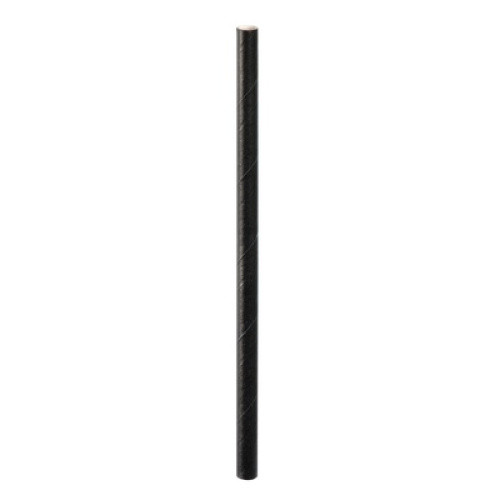 Papier Trinkhalme schwarz 15cm x Ø 6mm 100St Papier Trinkhalme schwarz 15cm x Ø 6mm 100St