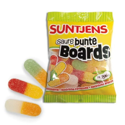 Saure bunte Boards Veggie Fruchtgummi 310g Saure bunte Boards Veggie Fruchtgummi 310g
