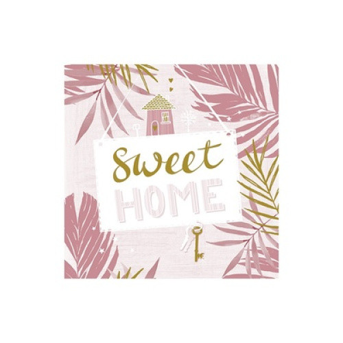 Servietten rosa ´Sweet Home´ 33x33cm 3lg. 1/4-Falz 30St Servietten rosa ´Sweet Home´ 33x33cm 3lg. 1/4-Falz 30St