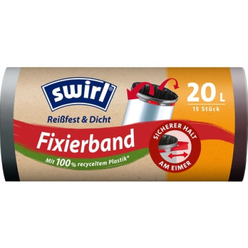 Müllbeutel mit Fixierband 20 Liter 15 ST Müllbeutel mit Fixierband 20 Liter 15 ST