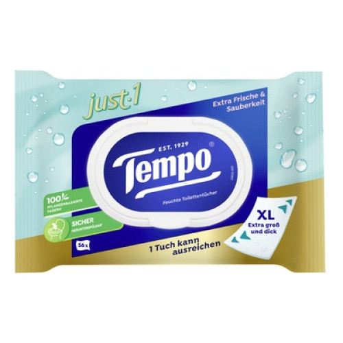 Tempo Feuchte Toilettentücher Just1 56St Tempo Feuchte Toilettentücher Just1 56St
