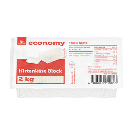 Hirtenkäse Block 45% frisch 2kg Hirtenkäse Block 45% frisch 2kg