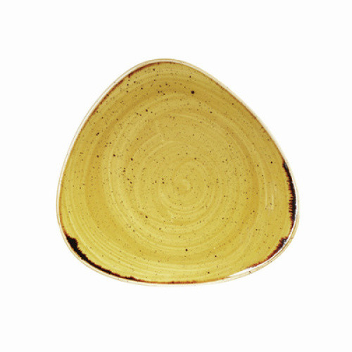 Teller flach ´Stonecast´ dreieckig in mustard seed yellow, Ø 22,9 cm 12St. Teller flach ´Stonecast´ dreieckig in mustard seed yellow, Ø 22,9 cm 12St.