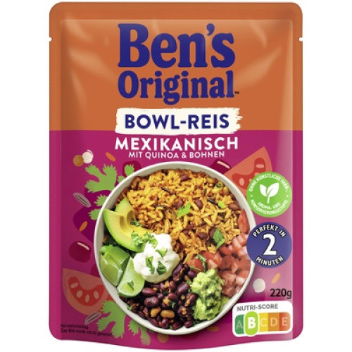 Express Reis mexikanisch mit Quinoa und Bohnen Bowl-Reis 220g Express Reis mexikanisch mit Quinoa und Bohnen Bowl-Reis 220g